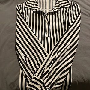 Striped black and white dress